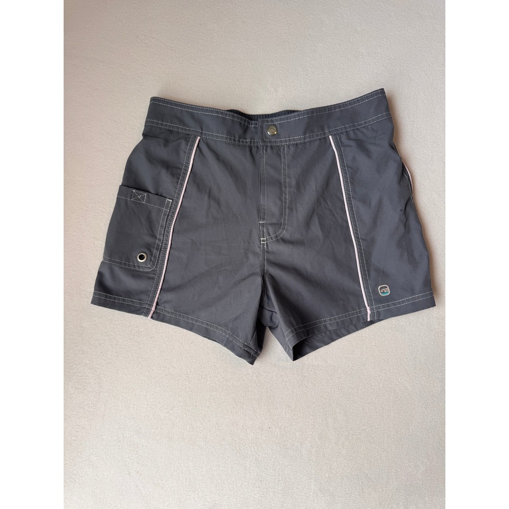 Free Country Women's Small Gray Board Shorts Swim Surf Cargo Pocket 4/6